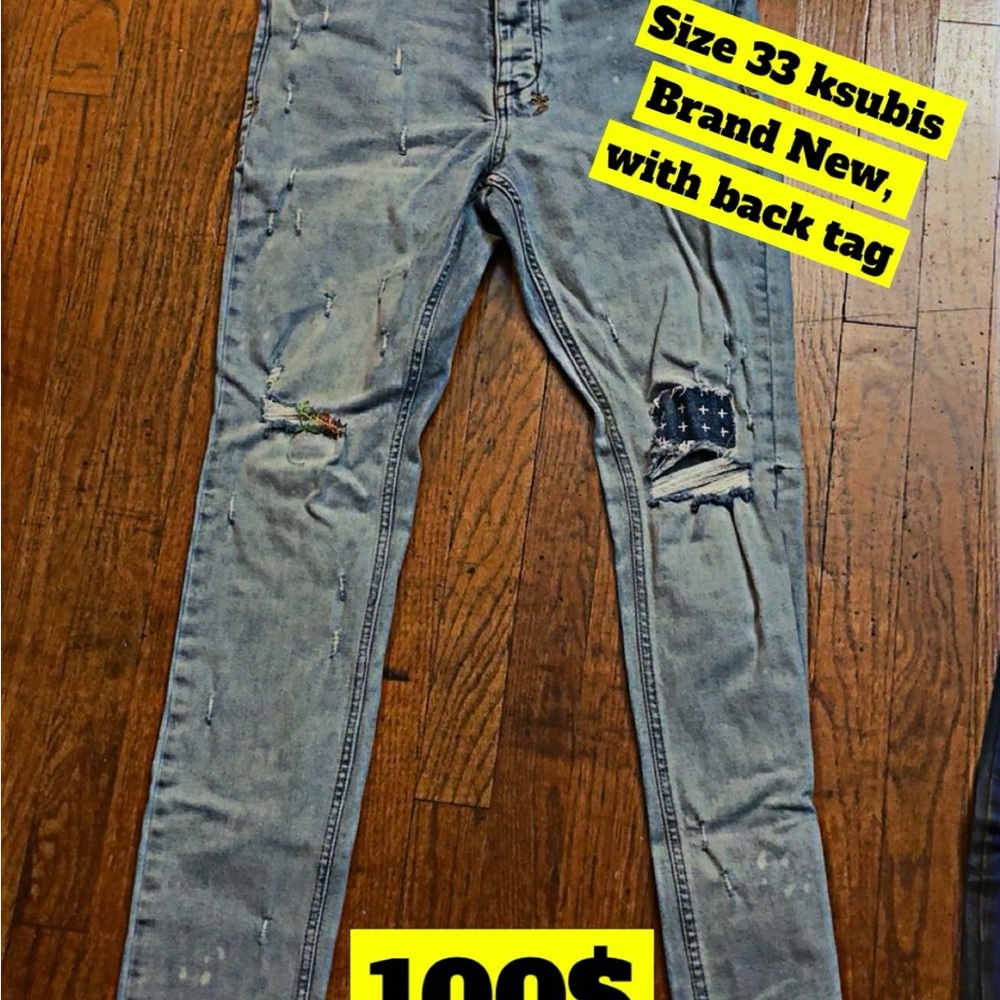 Ksubi Men's Ripped Blue Jeans